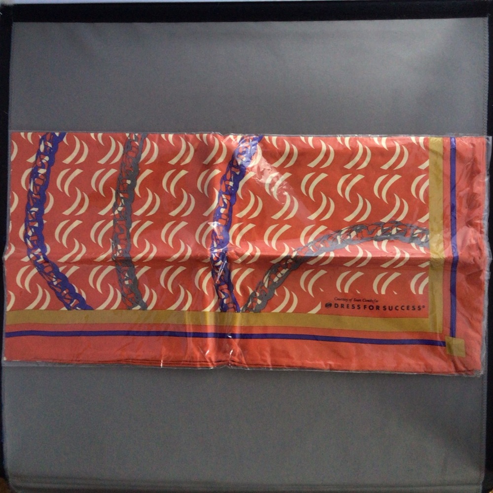 "Dress for Success" 100% silk scarf, Sean Combs design "Something to Share", NEW